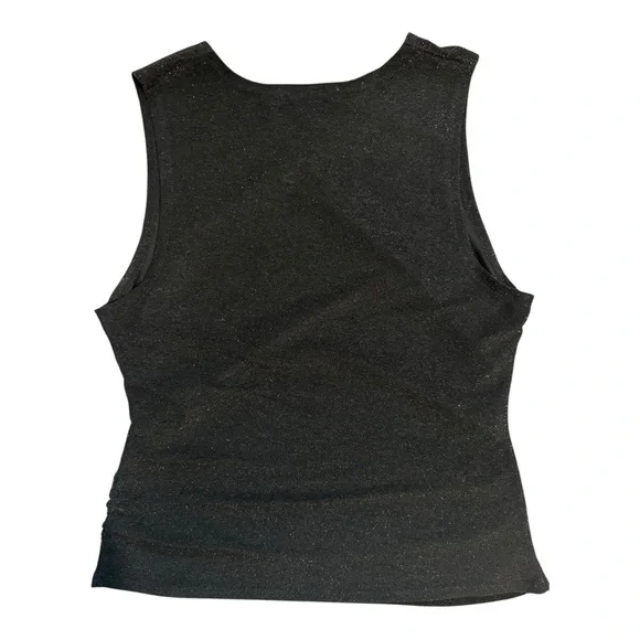 Rebecca Minkoff Metallic Black Sleeveless Top L - Picture 2 of 4